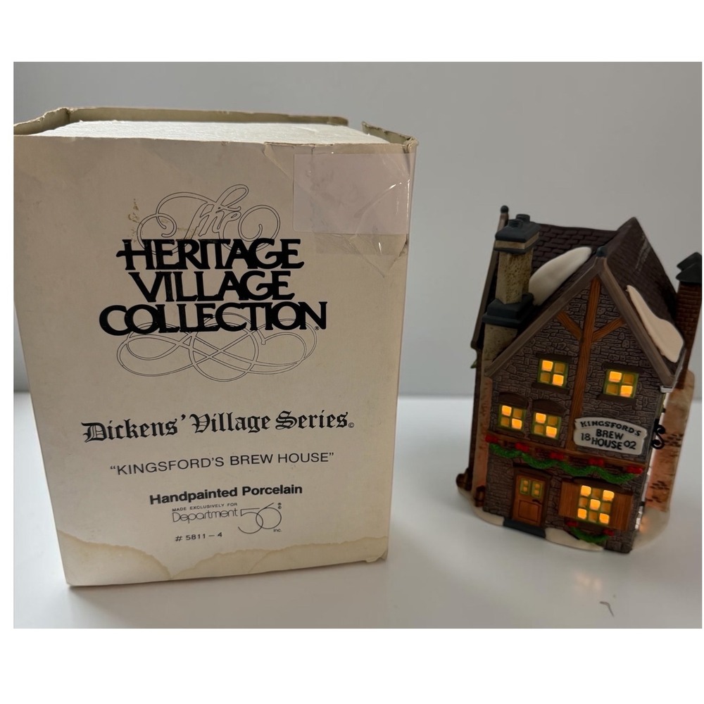 Dept 56 Dickens Village Kingsfords Brew House Heritage Village Ceramic Light Up